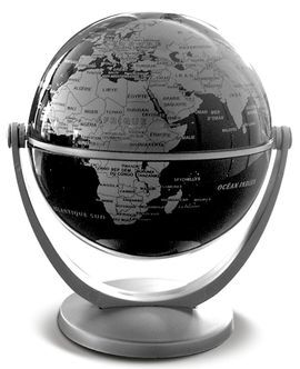 GLOBE TERRESTRE [10 CM] TOURNANT NOIR POLITIQUE -CARTOTHEQUE