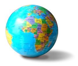 GLOBE 14 CM BLEU AUTOROTATIF LUMINEUX -CARTOTHEQUE