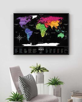 TRAVEL MAP OF THE WORLD BLACK, THE [MURAL] -SCRATCH