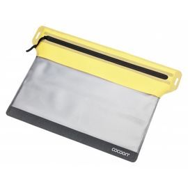 ZIPPERED FLAT DOCUMENT BAG SIZE M GREY/YELLOW -COCOON