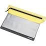 ZIPPERED FLAT DOCUMENT BAG SIZE L GREY/YELLOW -COCOON