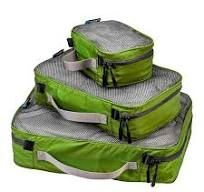 SET 3 SIZES. PACKING CUBES ULTRALIGHT OLIVE GREEN -COCOON