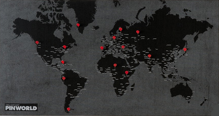 Palomar Pin World Maps talla 77 x 48 cm Mini color negro Mapa del mundo 