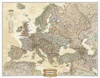EUROPE EXECUTIVE ENLARGED LAMINATED INGLÉS MURAL NATIONAL GEOGRAPHIC