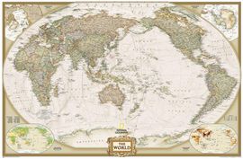 1020327 WORLD EXECUTIVE PETIT PACIFIC CENTERED (ENG) [MURAL] 1:36.384.000 -NATIONAL GEOGRAPHIC