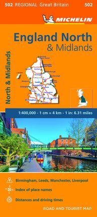 502 NORTHERN ENGLAND, THE MIDLANDS 1:400.000 -MICHELIN