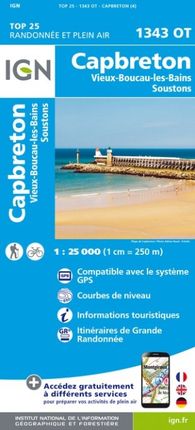 1343 OT CAPBRETON 1:25.000 -TOP 25 -IGN