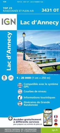 3431 OT LAC D'ANNECY 1:25.000 -TOP 25 -IGN