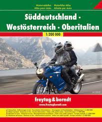 SUDDEUTSCHLAND-WESTOSTERREICH-OBERITALIEN -MOTORRADATLAS -FREYTAG