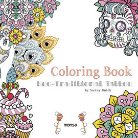 COLORING BOOK. NEO-TRADITIONAL TATTOO