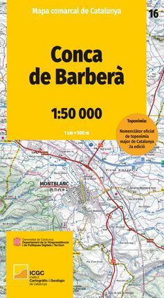 16 CONCA DE BARBERÀ 1:50.000 -MAPA COMARCAL DE CATALUNYA -ICGC