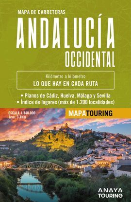 ANDALUCÍA OCCIDENTAL. MAPA DE CARRETERAS [1:340.000] -ANAYA
