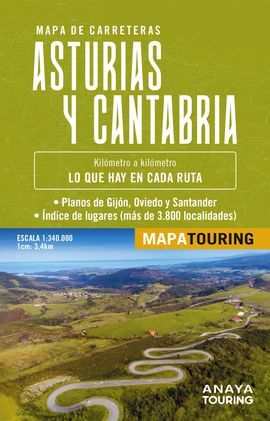 ASTURIAS Y CANTABRIA. MAPA DE CARRETERAS [1:340.000] -ANAYA